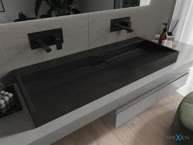 Konglomerato praustuvas Mexen Ava B/O, 120x46 cm, Black mat