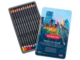 Spalvotas pieštukas Derwent Procolour 12vnt. metalinė dėžutė
