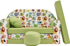 Vaikiška sulankstoma žaidimų sofa, žalia