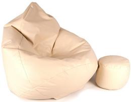 Sėdmaišis su pufu Mega Comfort XXL, dirbtinė oda, kakavinis