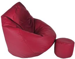 Sėdmaišis su pufu Mega Comfort XXL, dirbtinė oda, bordinis