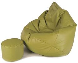 Sėdmaišis su pufu Mega Comfort XXL, dirbtinė oda, alyvuogių spalvos
