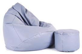 Sėdmaišis su pufu Mega Comfort XXL, dirbtinė oda, šviesiai pilkas