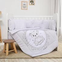 Lorelli vaikiškas patalynės komplektas Lily Little Bear Grey, 60x120 cm, 7 dalių