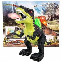 Didelis dinozauras T-REX žiovauja garais riaumoja vaikšto šviečia vaikams Click4Toys juodas
