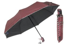 Automatinis moteriškas skėtis PARASOL, bordo spalvos metalo spalvos