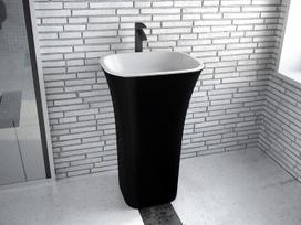 Akmens masės praustuvas su koja Besco 500x400x850 mm