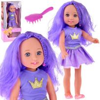 Lėlytė su violetiniais plaukais, 38 cm