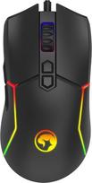 "marvo" pelė m655, 12000dpi, optinė, 7but., usb laidas, juoda, žaidimų, permatoma