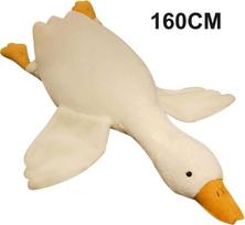 Pliušinė pagalvė žąsis Airi, balta, 160 cm