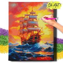 Deimantinė mozaika 5D Diamond Painting Oh Art! Laivas Peizažas 40x50 cm