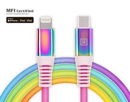 USB-C to Lightning Cable, MFI PD USB Type C – žaibo vaivorykštė, Real-El