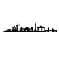 Wallity metalinė sienų dekoracija Berlin Skyline, 24 cm