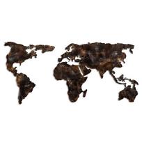 Metalinė sienų dekoracija World map 25, 60 cm
