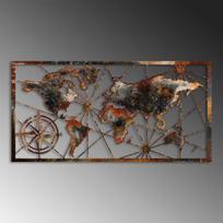 Wallity metalinė sienų dekoracija World map - 3, 60 cm