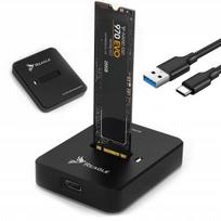 Reagle M.2 NVMe SATA SSD adapteris USB-C 10Gbps iki 2 TB 2230 2242 2260 2280 juodas