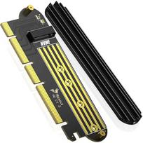 Fideco M.2 NVMe SSD adapteris PCIe x16 x8 x4 su aliuminio radiatorium ir termo pagalvėmis 64Gbps