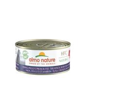 Almo Nature HFC Natural katėms su tunu, vištiena ir kumpiu, 24x150 g