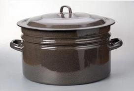 Emalio puodas su dangteliu, 25 l