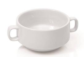 Porceliano puodelis sriubai, 0,26l + lėkštė