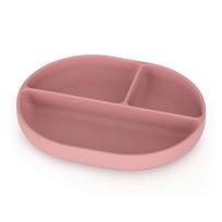 Silikoninė lėkštė su skyreliais Petite&Mars Dusty Rose, rožinė