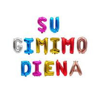 Balionų girlianda, su gimimo diena, 36 cm