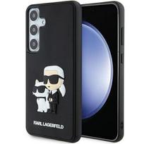 Karl Lagerfeld - Karl Lagerfeld 3D guminis Karl and Choupette dėklas, skirtas Samsung Galaxy S24+, juodas