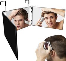 3-pusis veidrodis su LED šviesa Dark Red Brand