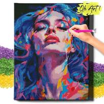 Deimantinė mozaika 5D Diamond Painting Oh Art! Mergina mėlynais plaukais, 40x50 cm