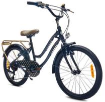 Mergaitės dviratis 20 colių su 6 greičių Shimano Tourney kasete ir Revoshift HEART BIKE rankenėle, juoda ir aukso spalvos, Mergaitės dviratis 20 colių su 6 greičių Shimano Tourney kasete ir Revoshift HEART BIKE rankenėle, juoda ir aukso spalvos
