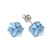 Sidabriniai auskarai moterims DiamondSky „Rubicon II (Aquamarine Comet Argent Light)" su Swarovski kristalais
