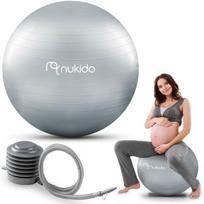Gimnastikos kamuolys su pompa Nukido NS-951, 65cm, pilkas