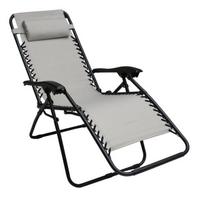 Sulankstoma lauko kėdė-gultas Patio Relax, pilka/juoda