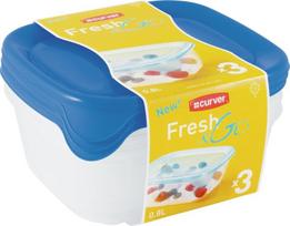 3 dubenėlių rinkinys 3x0,8L "Fresh&Go" mėlynos spalvos