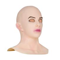 Moteriška tikroviška silikoninė Crossdresser kaukė Cosplay Helovino puošni suknelė 32*25*5cm