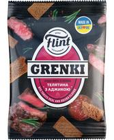 Džiūvėsėliai FLINT, ruginiai, veršienos skonio, su adžika padažu, 80 g