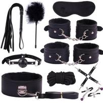 BDSM žaidimų rinkinys Sado Mazo, 10 vnt, juodas
