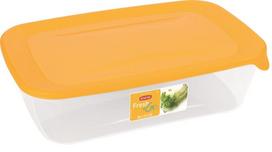 3 maisto indelių rinkinys stačiakampis 2+1+0,5 l "Fresh&Go" geltonos spalvos