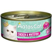 Aatas Creamy Chicken&Whitefish konservai katėms, 24 x 80g