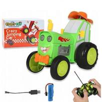 Žaislinis nuotoliniu būdu valdomas šokinėjantis traktorius Crazy Jumping Car, žalias