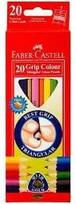 Spalvoti pieštukai Faber-Castell GRIP Junior su drožtuku, 20 sp.