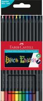 Spalvoti pieštukai Faber-Castell BLACK EDITION, 12 spalvų