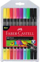 Flomasteriai Faber-Castell NEON dvipusiai, 10 neoninių spalvų