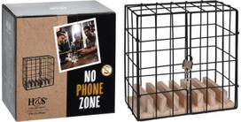 Užrakinama dėžė telefonams sudėti NO PHONE ZONE, 19x11x19 cm