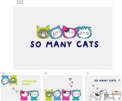 Aplankas M&G SO MANY CATS ZIP su užtrauktuku, A5, 4 rūšių