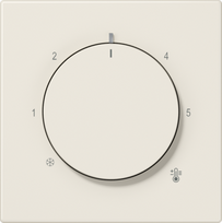 Centre plate for thermostat, with knob, beige, LS LS1749BF | 4011377195301