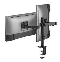 Universal tabletop double monitor stand