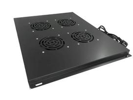 Ventiliatorių blokas 19\' su 4 aušintuvais skirtas 1000mm pastatomai spintai (juodas)