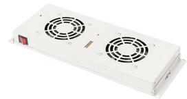 Ventiliatorių blokas 19\' su 2 aušintuvais skirtas 600mm pastatomai spintai
