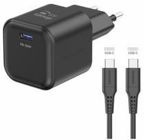Swissten GaN USB-C Travel Charger, 35W PD + 1.2m USB-C to USB-C Data Cable